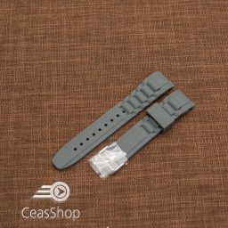 Curea silicon gri capat curbat 20mm - 47807