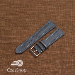 Curea piele albastra cu cusatura alba 20 mm - 46396