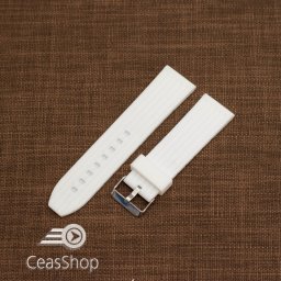 Curea silicon albă cu dungi 24mm - 47995