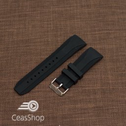 Curea silicon neagra capat curbat 20mm-49204