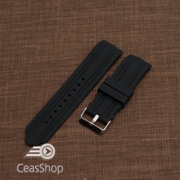 Curea silicon neagra capat curbat 24mm-49202