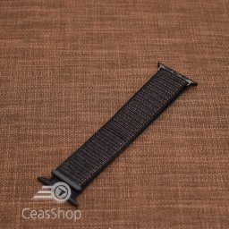 Curea tesatura tip NATO pentru Apple Watch neagra - 42mm