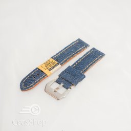 Curea piele si jeans albastra 18mm - 3901816
