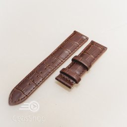 Curea piele vitel captusita maron, cusaturi maron 18 mm pentru deployant