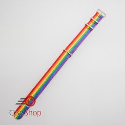 Curea NATO curcubeu 18mm catarame otel argintii -52968