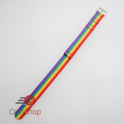 Curea NATO curcubeu 20mm catarame otel argintii -52969