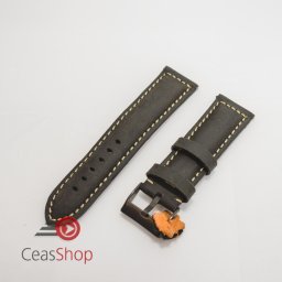 Curea piele neagra, catarama neagra vintage QR 22mm - 3970122