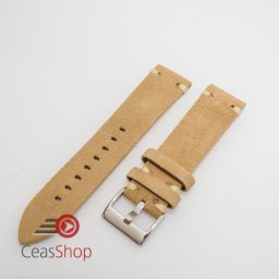 Curea piele crem, nubuk vintage 18mm - 4172318