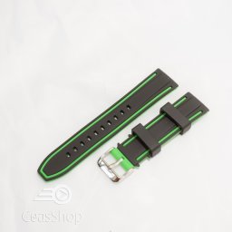Curea silicon doua culori neagra cu verde 22mm- 51578