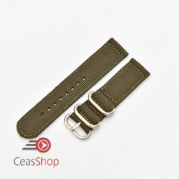 Curea din tesatura de nylon verde army catarame zulu 18mm - 4082718