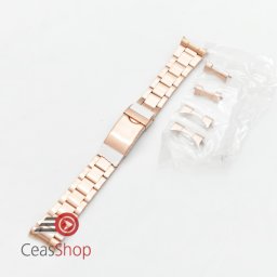 Bratara metalica aur rosu model Rolex Oyster capete curbate 18-22mm - 52427