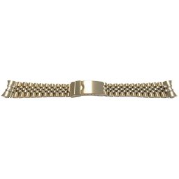 Bratara metalica plina aurie model Rolex capete curbate 20mm - 51365