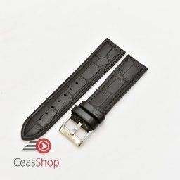 Curea hibrid silicon si piele model crocodil neagra 20mm - 4200120