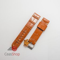 Curea piele maro model crocodil vintage QR 22mm - 4030322