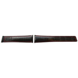 Curea tip Tag Heuer neagra cusătură roșie 22mm - 52531