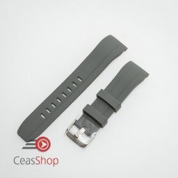 Curea silicon gri capat curbat 22mm - 58402