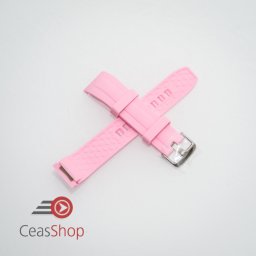 Curea silicon roz capat curbat 22mm - 58405