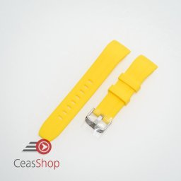 Curea silicon galbenă capat curbat 22mm - 57211