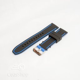 Curea silicon doua culori neagra cu albastru 24mm- 51576