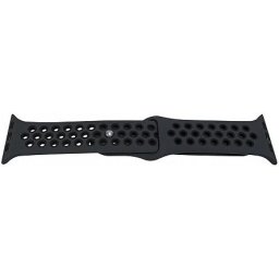 Curea silicon perforat negru/gri pentru Apple Watch - 42mm