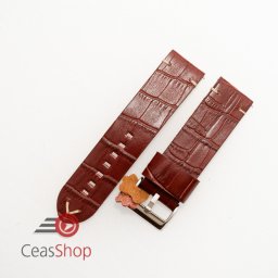 Curea piele maro roșcat model crocodil vintage QR 24mm - 4030824