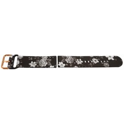 Curea silicon subțire cu flori albe, telescop QR, 22mm -60586