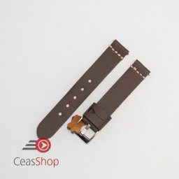 Curea piele maro închis, vintage, cusătura alba QR 20mm - 3920220