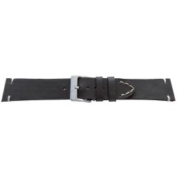 Curea piele neagra vintage cusatura alba 20mm - 53259