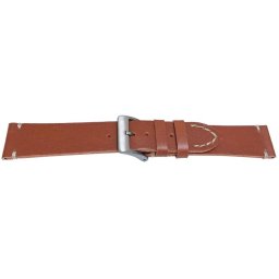 Curea piele maro deschis vintage cusătura alba 18mm - 57095