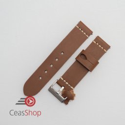Curea piele maro deschis, vintage, cusătura alba QR 18mm - 3920318
