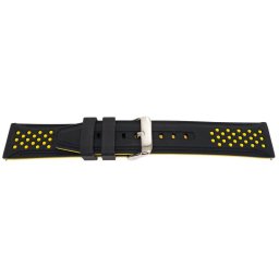 Curea silicon doua culori negru cu galben, telescop QR, 20mm -62007