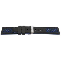 Curea silicon doua culori negru cu albastru, telescop QR, 24mm -62003