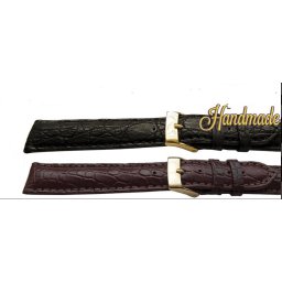 Curea crocodil Louisiana veritabil , maro, căptusita cu finisaj mat 20mm - 49487