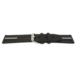 Curea silicon negru cu dunga albă, telescop QR 22mm -62010