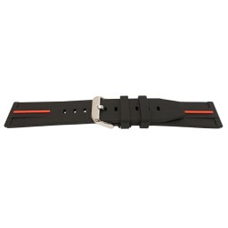 Curea silicon negru cu dunga roșie, telescop QR 22mm -62011