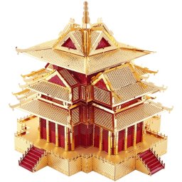 Puzzle 3D Piececool, Turnul Vechi din Orasului Interzis, Metal, 126 piese