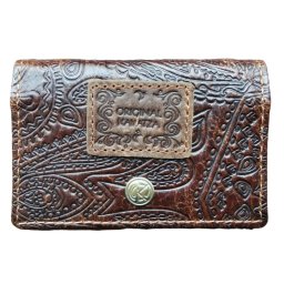 Kavatza Portofel tutun piele naturala mini Ethnic maro Scrumiera portabila / stash