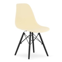Scaun stil scandinav, Artool, Osaka, PP crem, picioare lemn negru, 46x54x81 cm
