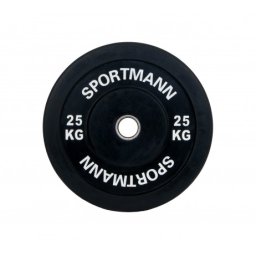 Greutate Bumper Plate SPORTMANN - 25 kg / 51 mm - Negru