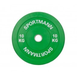 Greutate Cauciuc Bumper Plate SPORTMANN - 10 kg / 51 mm - Verde