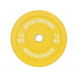 Greutate Cauciuc Bumper Plate SPORTMANN - 15 kg / 51 mm - Galben