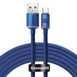 Crystal Shine USB to USB-C, 100W, 2m blue