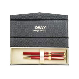 Set pix+stilou Daco SE268R rosu cu accesorii aurii