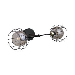 Aplică SOLO BLACK 2xE27/60W/230V neagră/aurie