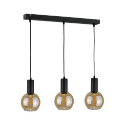 Lustră pe cablu JANTAR BLACK 3xE27/60W/230V
