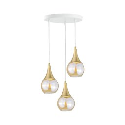 Lustră pe cablu LACRIMA WHITE 3xE27/60W/230V d. 30 cm