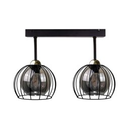 Lustră pe cablu SOLO BLACK 2xE27/60W/230V neagră/aurie