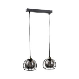 Lustră pe cablu SOLO BLACK 2xE27/60W/230V neagră/aurie