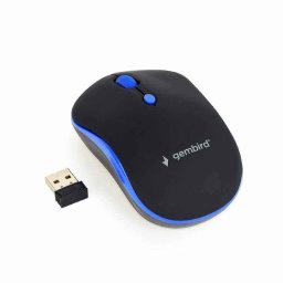 MOUSE GEMBIRD- PC sau NB- wireless- 2.4GHz- optic- 1600 dpi- butoane/scroll 4/1- - negru / albastru- MUSW-4B-03-B
