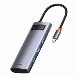 DOCKING Station Baseus Metal Gleam- conectare PC USB Type-C- USB 3.0 x 3- USB Type C x 1 PD 100W 5V / 9V / 14.5V / 20V 5AMax.)-